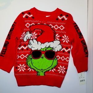 Red Grinch Christmas Sweater Size 2T